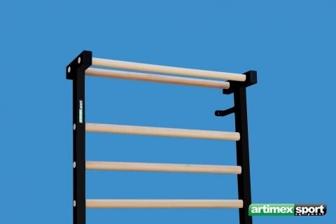 Art Sport USA Metal-Wood Wall Bars – 90.5 x 35.4 in – Black Frame – Code 221-M