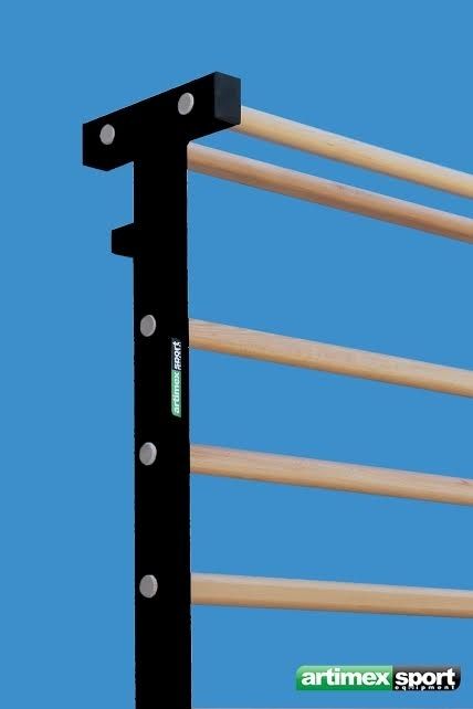 Art Sport USA Metal-Wood Wall Bars – 90.5 x 35.4 in – Black Frame – Code 221-M