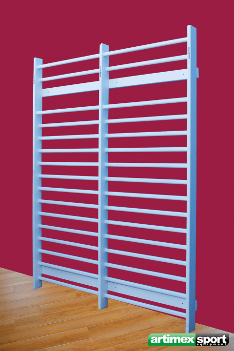 Art Sport USA Double Gymnastics Wall Bars – 102" x 79" Swedish Ladder – Model 211-60-White