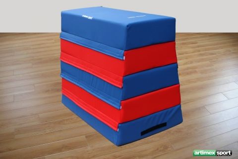 Foam Vaulting Box – Trapezoidal, 5 Modules  Dimensions: 47.2 x 39.4 x 29.5 in – Code 219-Foam | Art Sport USA