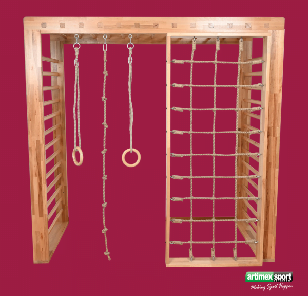Art Sport USA Kids Wooden Climbing Gym – 87" Indoor Climbing Set for Children – Model 283