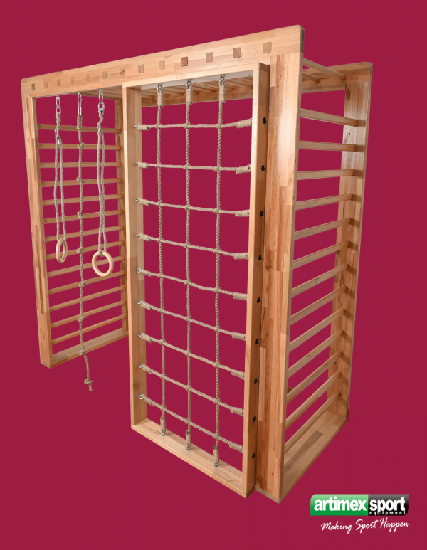 Art Sport USA Kids Wooden Climbing Gym – 87" Indoor Climbing Set for Children – Model 283