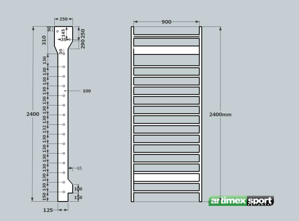 Stall Bar Bulls, 7'-10 1/2' ' High, Beech wood, code 216-F